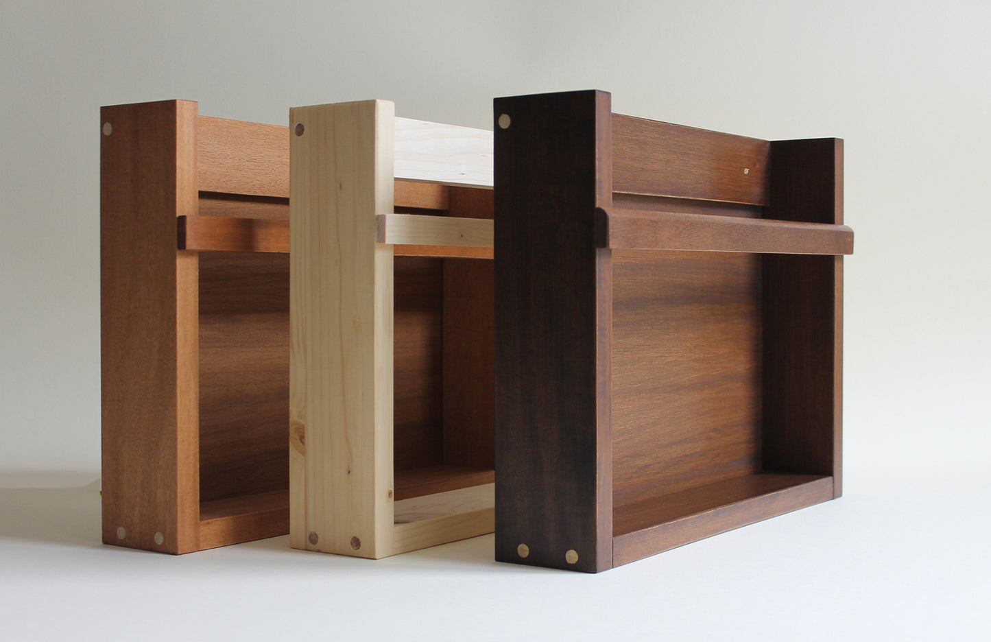 Scaffale Organizer Porta Vinili LP da Parete | Legno Noce Anni 50 | Bixdesign