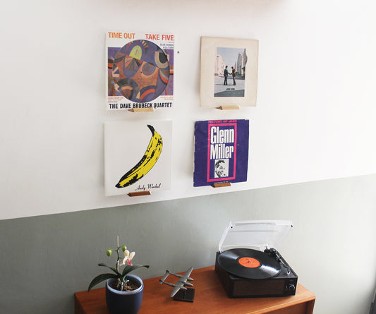 Mensola Porta Vinili LP da Parete in Legno | Espositore Design | Bixdesign