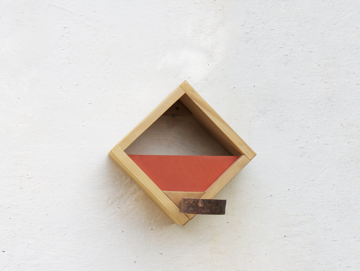 Modern Bird feeder in natural wood. Ku-Bird Feeder