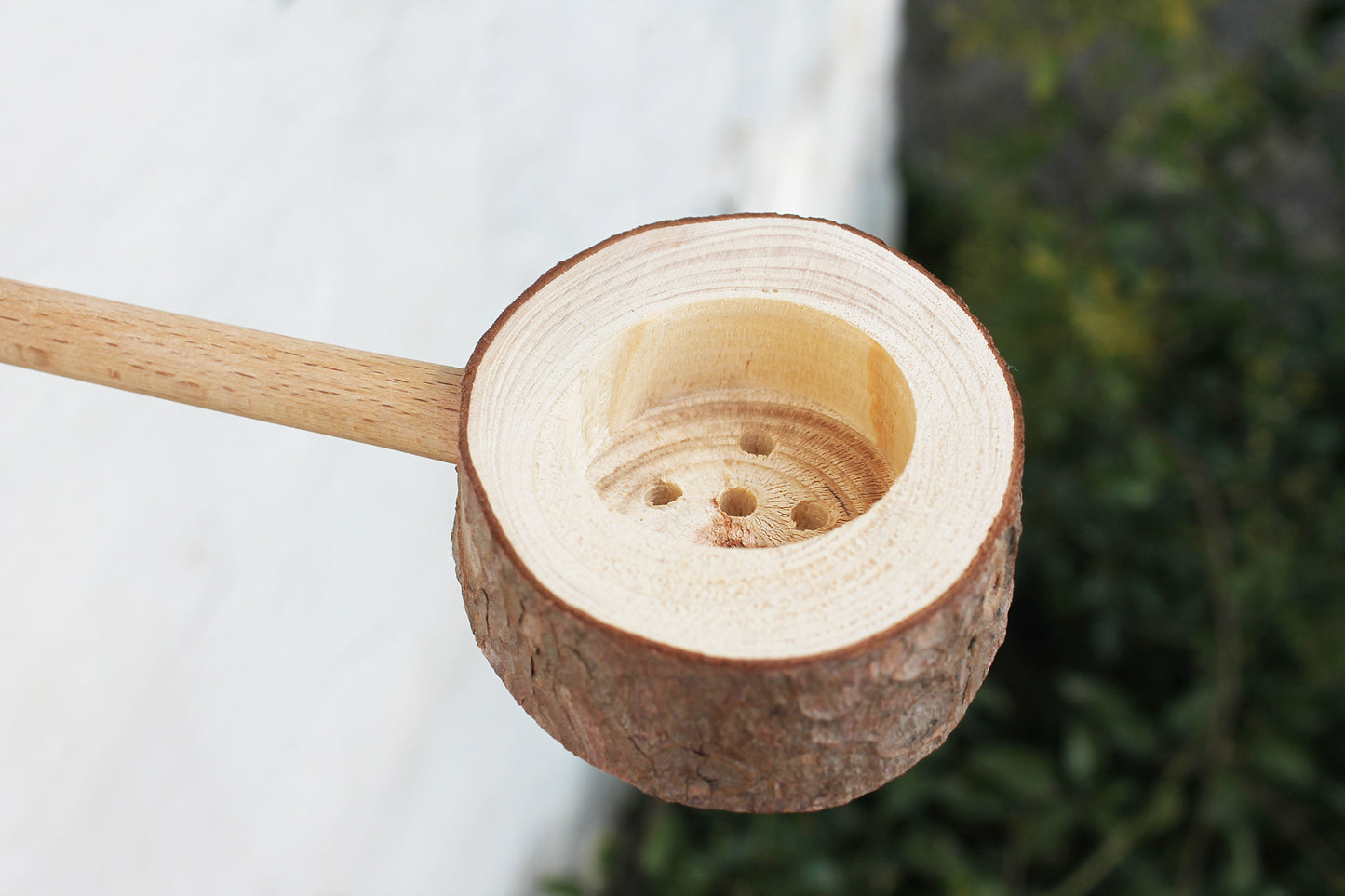 Modern Bird feeder in natural wood. Ku-Bird Feeder