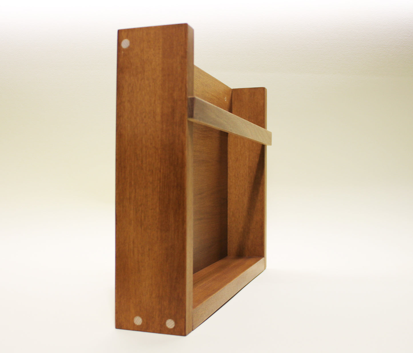 Scaffale Organizer Porta Vinili LP da Parete | Legno Noce Anni 50 | Bixdesign