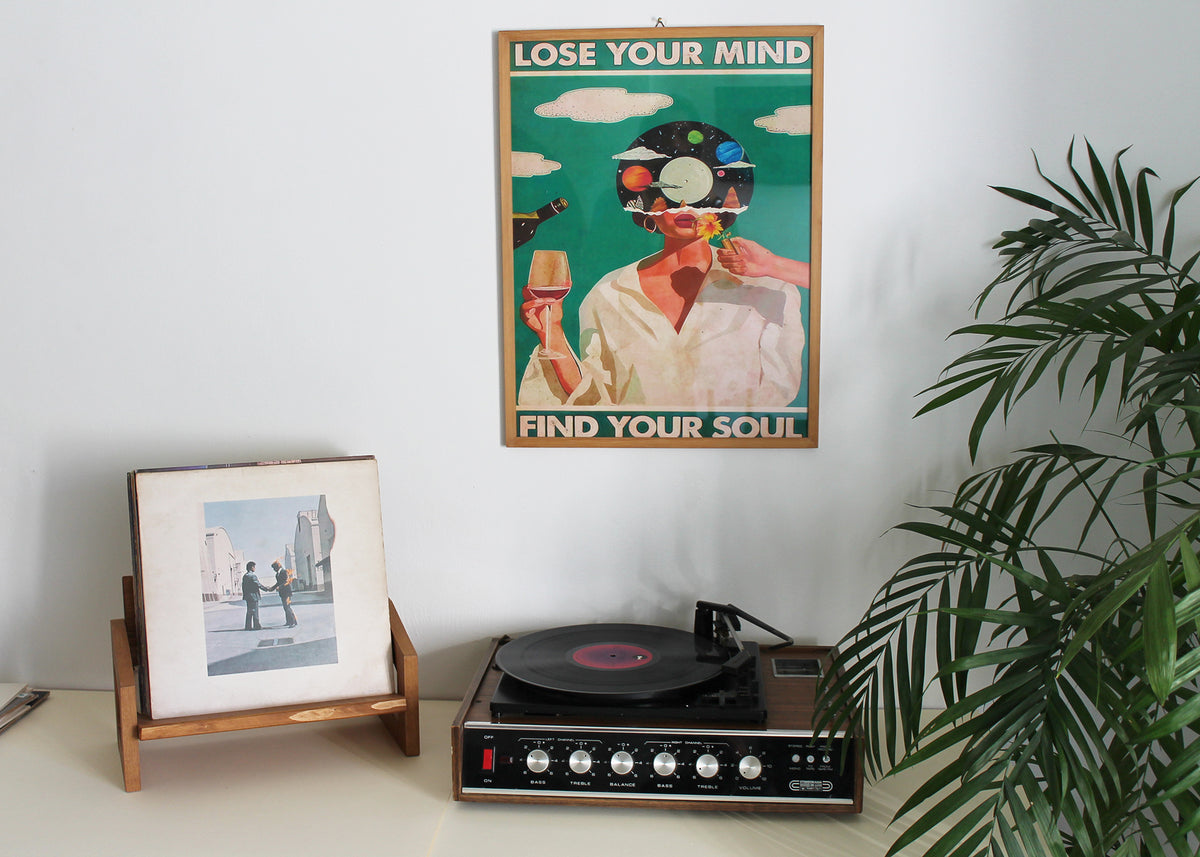 Wooden Vinyl Record Holder – Recordstand | Up to 40 LPs