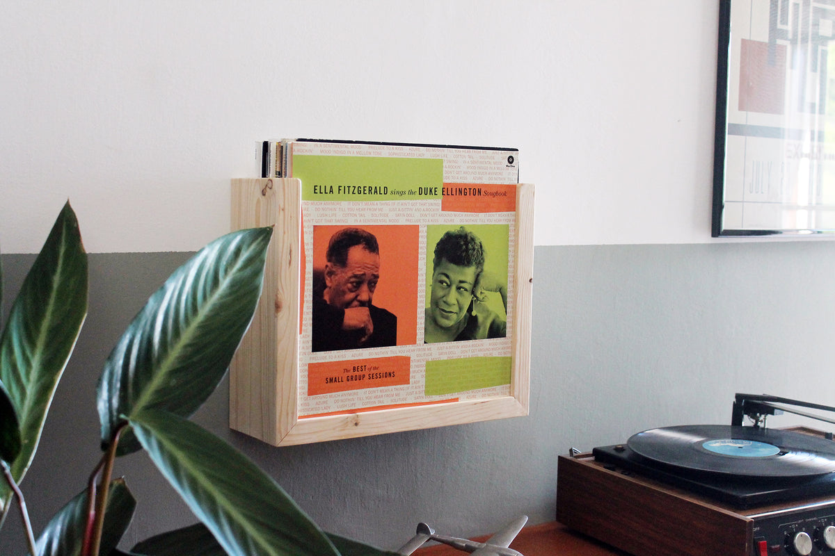 Wooden Wall Mount Vinyl LP Holder | 20 Records Capacity | Bixdesign