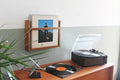 Scaffale organizer porta vinili LP da parete in legno. 