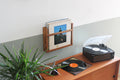 Scaffale Organizer Porta Vinili LP da Parete | Legno Noce Anni 50 | Bixdesign