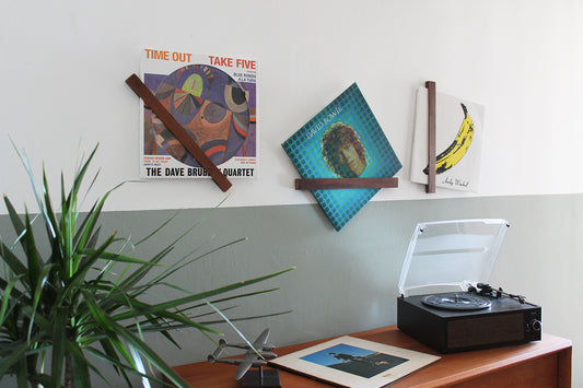 Wood vinyl record frame | LP holder. Set of 3 pcs.