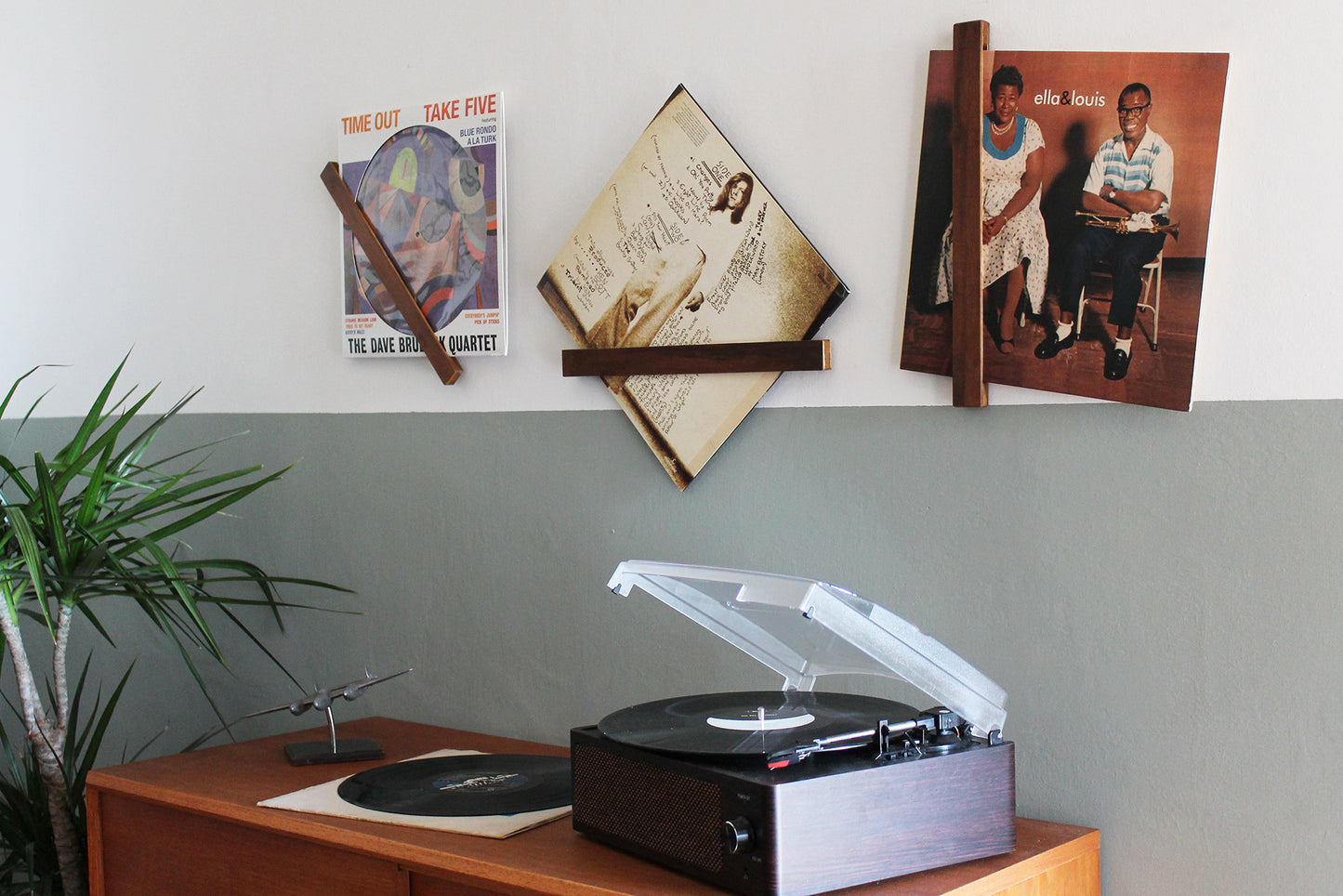 Wall mounted vinyl record holders