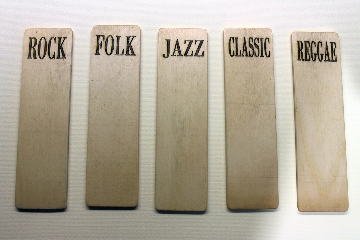 Wooden Vinyl Record Dividers | LP Collection Organization | Bixdesign