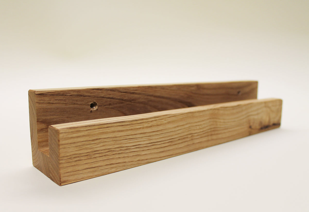 Floating Shelf Organizer in Solid Chestnut Wood